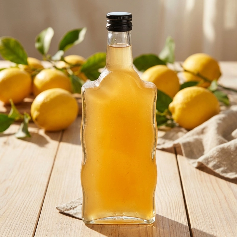 5 szklanych butelek Warta Fala 500 ml z zakrętkami fi 28 — do nalewek i domowego bimbru