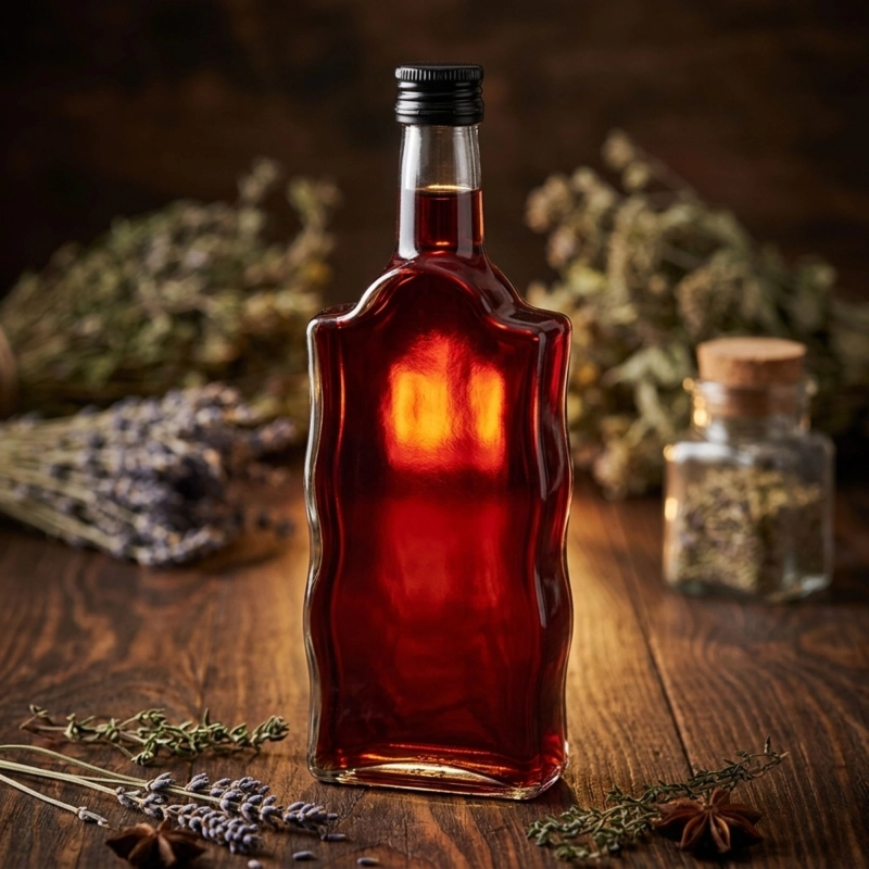 Szklana butelka Warta Fala pół litra z zakrętką fi 28 — do bimbru i whisky domowej