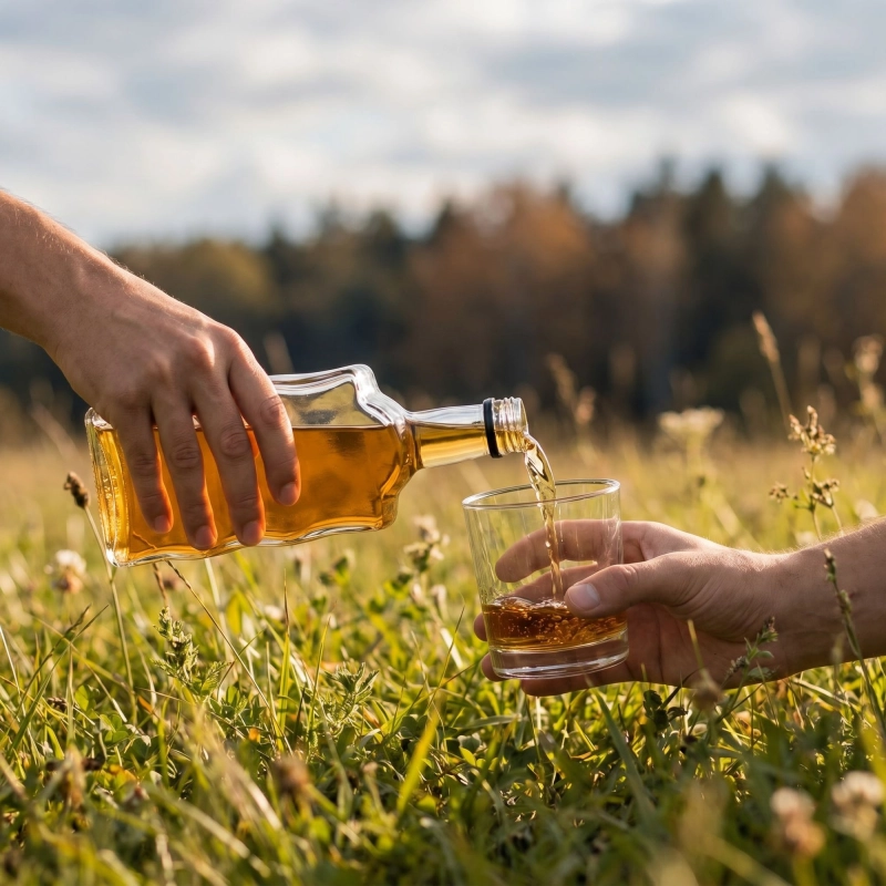 10 szklanych butelek Warta Fala 500 ml z zakrętkami fi 28 — do nalewek i domowego bimbru