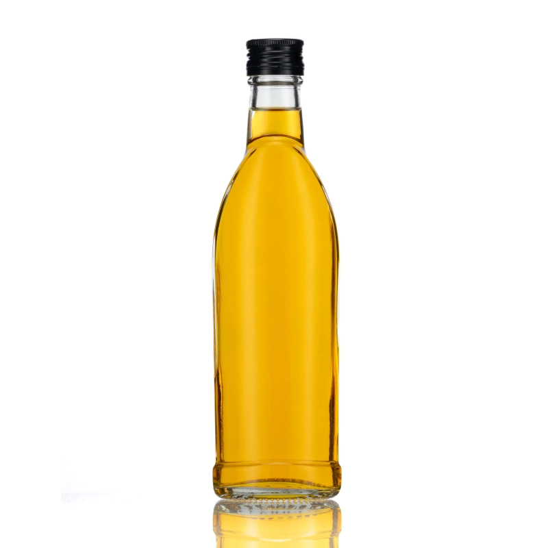 Szklana butelka Aura 250 ml pusta z zakrętką fi 28 mm widok z przodu białe tło