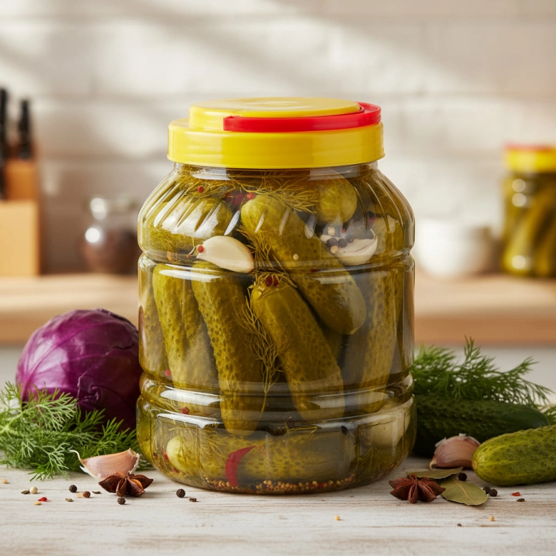 Plastikowy pojemnik Spichlerz 3 l na ogórki, kapustę i kimchi — szeroka szyja ułatwia kiszenie