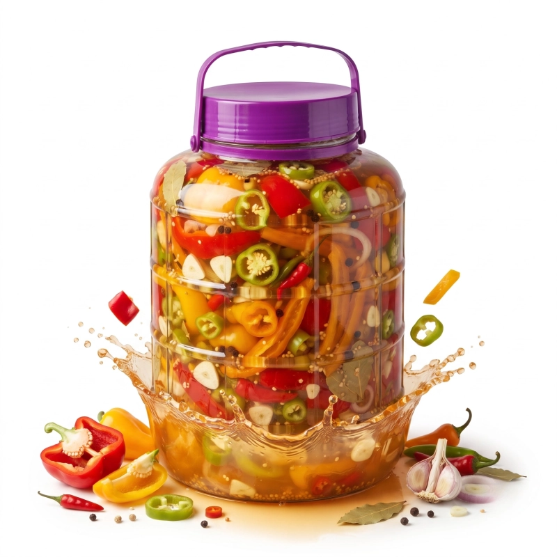 Szklany słój 8L z plastikową zakrętką doszczelniającą do kiszenia i fermentacji warzyw