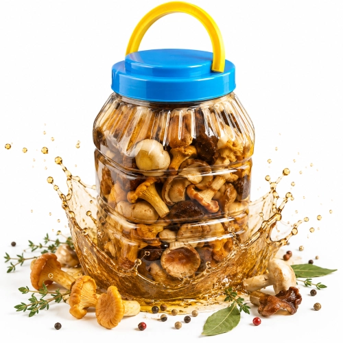 Kwadratowy słój plastikowy PET 4L Skarbiec do kiszenia z uchwytem w zakrętce
