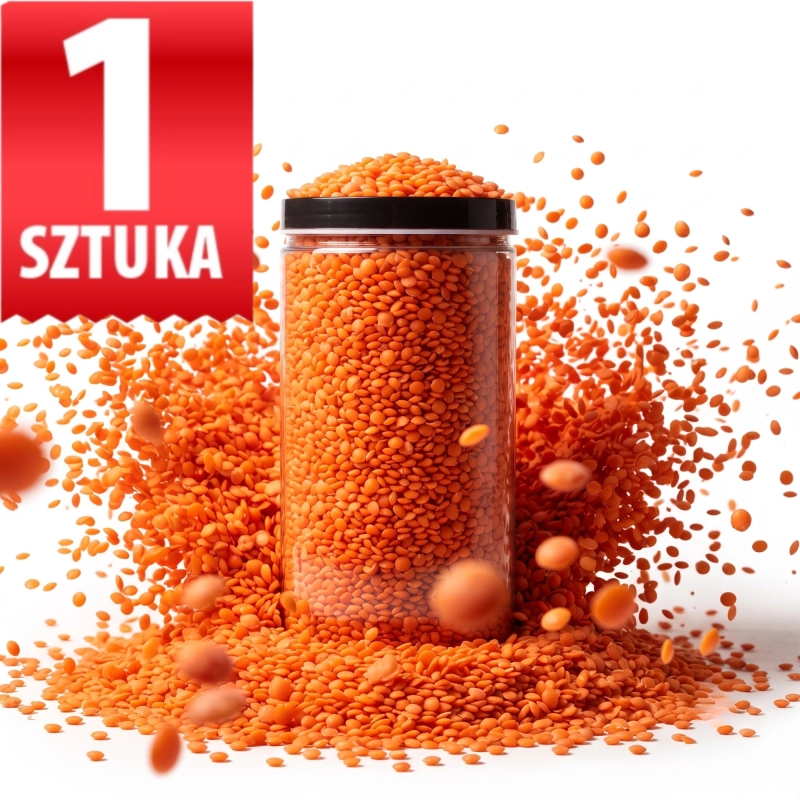 Plastikowy słoik PET 1,5 l z czarną zakrętką fi100 na przyprawy i produkty sypkie