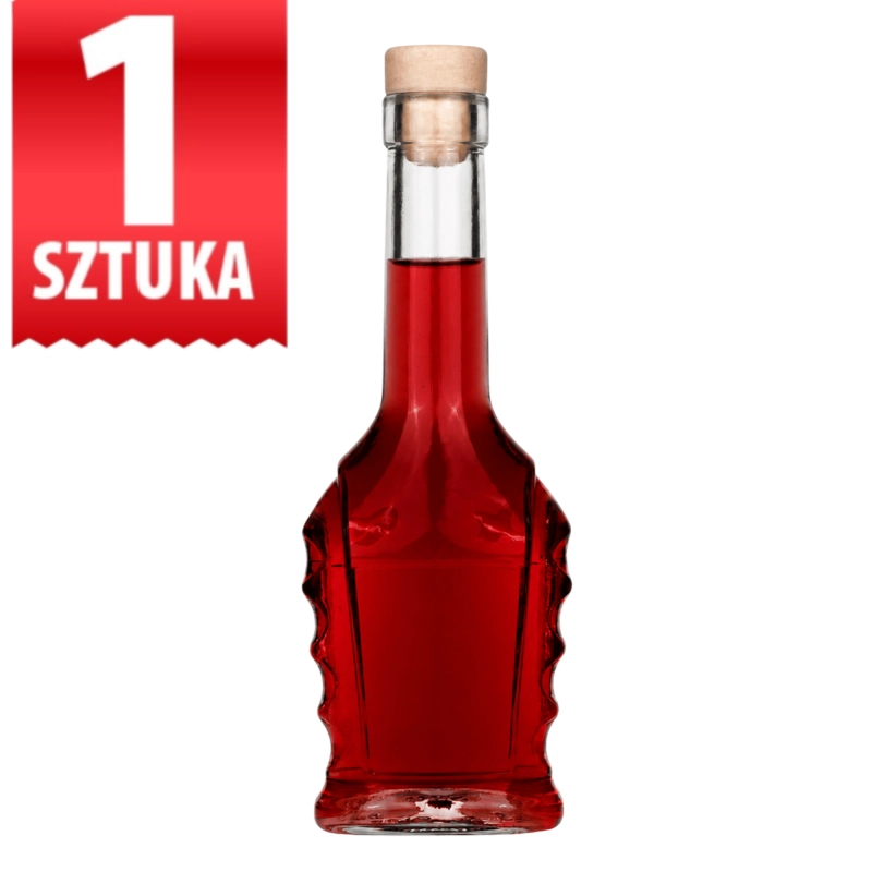Szklana butelka Bukareszt 250 ml z korkiem grzybkiem syntetycznym fi 19 mm do nalewek