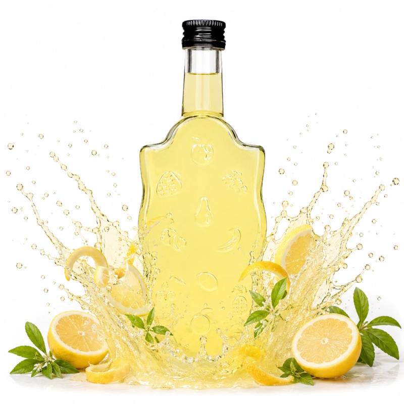 Szklana butelka Warta Fruit 500 ml z jasną nalewką — do domowej produkcji soków, nalewek i wódek