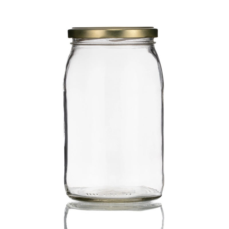 Pusty słój szklany Standard 900 ml z szeroką szyjką i gwintem twist-off fi 82, bezbarwne szkło