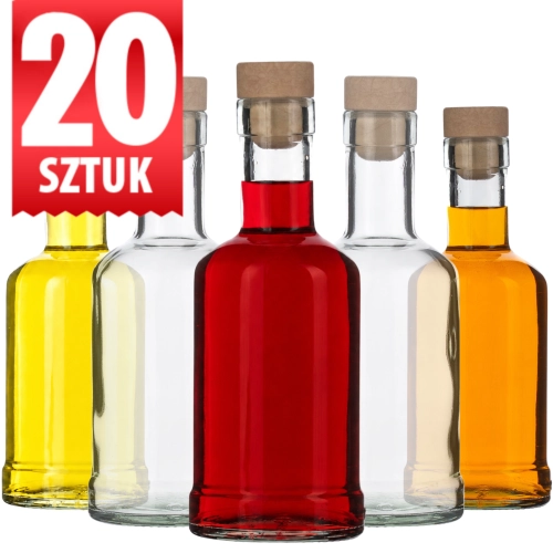 Butelki szklane na nalewki Tadek 250 ml na korek x20
