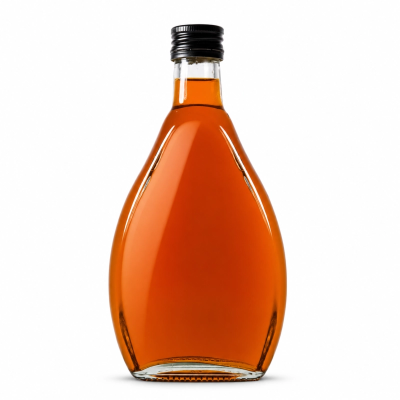 Szklana flaszka Nigina 250 ml z bursztynowym likierem, element kompletu pięciu sztuk