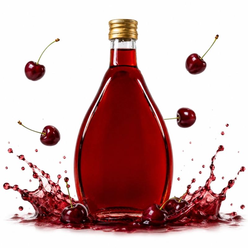 Szklana flaszka Nigina 250 ml z ciemnoczerwonym trunkiem i rozpryskiem, hurt 20 sztuk