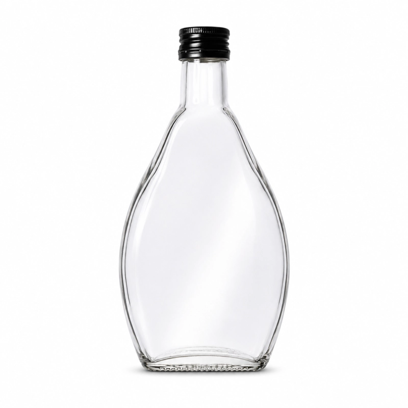 Pusta szklana butelka Nigina 250 ml z gwintem fi 28 mm, jedna z hurtowego zestawu 20 sztuk