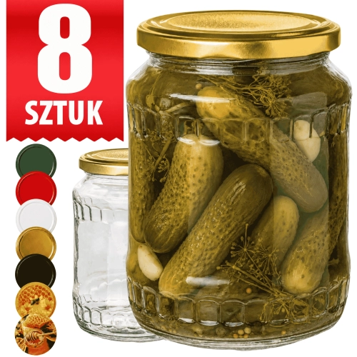 Słoik Deco 720 ml fi 82 na miód przetwory zestaw 8 sztuk