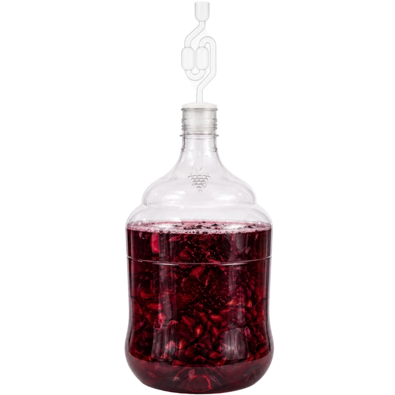 Nietłukący pojemnik fermentacyjny PET 10 l z rurką fermentacyjną i korkiem 44/48 mm