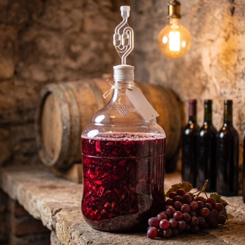 Bańka fermentacyjna PET 10 litrów z korkiem i airlockiem do fermentacji kombuchy i wina