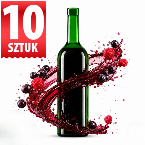 : Zestaw butelek na wino zielone Bordeaux 750 ml ciemne szkło 10 szt