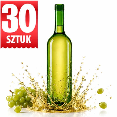 Butelki Bordeaux na wino 750 ml zielone korki aglomerowane 30 sztuk 
