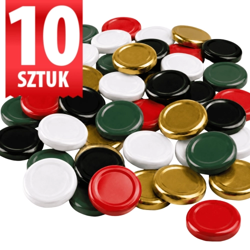 Pokrywki metalowe do słoików fi 53 mm 10 sztuk wieczka