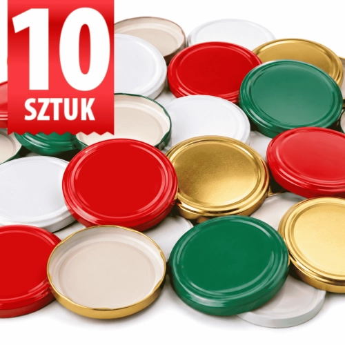 Metalowe pokrywki do słoików fi 66 mm 10 sztuk wieczka