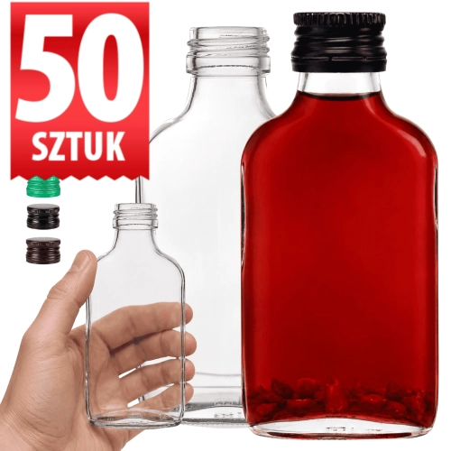 Butelka piersiówka Perła 100 ml na wódkę bimber 50 sztuk