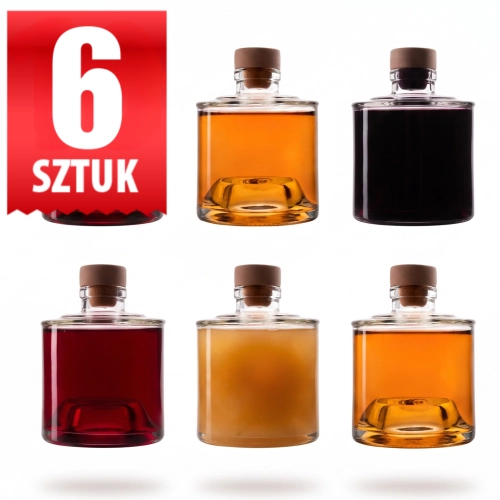 6 sztuk butelka szklana ozdobna na nalewki likiery Vogi 250 ml na korek