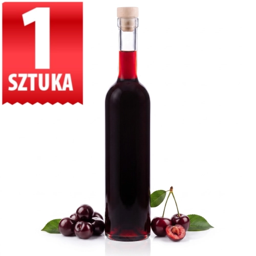 Butelka szklana bezbarwna na nalewkę, bimber, wino Futura 500 ml z korkiem lub bez