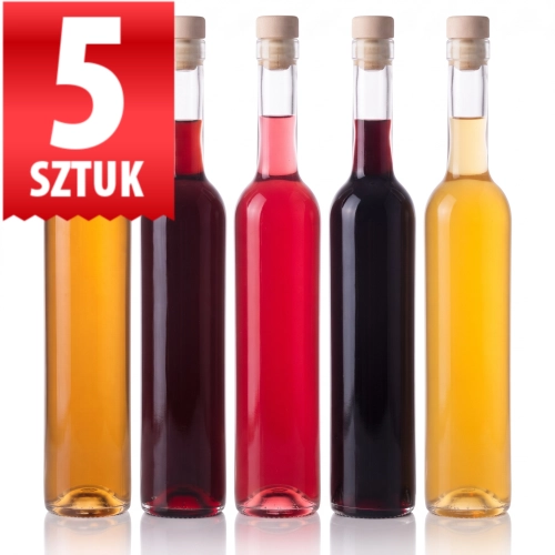 Butelka bezbarwna na nalewkę wino Futura 500 ml zestaw 5 sztuk