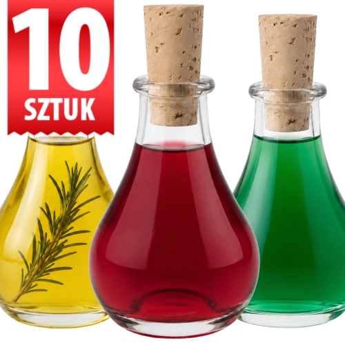 Butelka mała szklana z korkiem na nalewkę sok prezent Tina 50 ml 10 sztuk