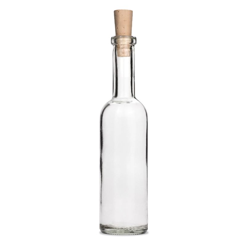 Pusta butelka szklana Futura 100 ml z boku, transparentne szkło, pojemność sto mililitrów, na nalewki