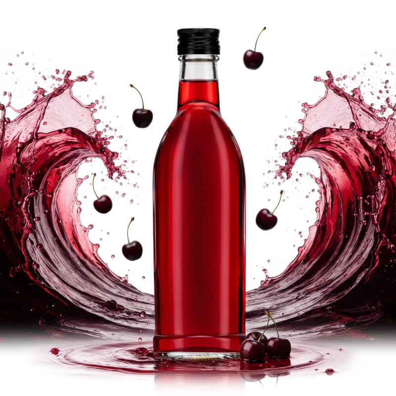 10 szklanych butelek Nigina 250 ml z czerwoną nalewką rozbryzg ćwierć litra zakrętka metalowa 28/18