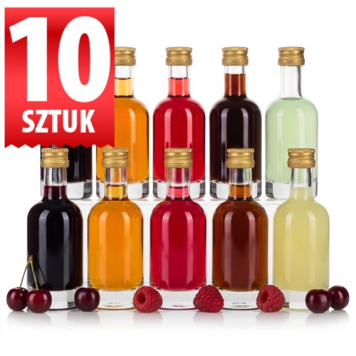 Buteleczki szklane 50 ml Tadek na nalewki, shoty, prezent – 10 sztuk