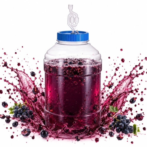 Słój PET 25L do fermentacji z rurką i korkiem, fermentator nietłukący, komplet
