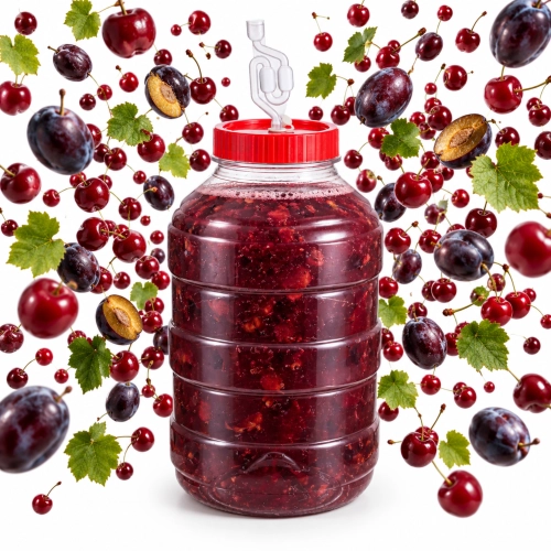 Fermentator PET 20L przezroczysty, słój z rurką fermentacyjną na wino i zacier