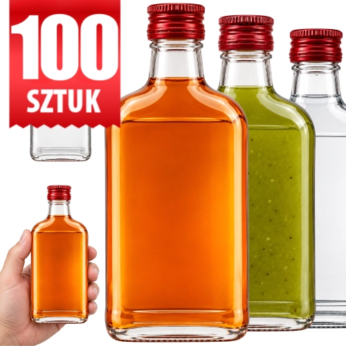 Butelka piersiówka Szafir 200 ml sok nalewka prezent 100 sztuk