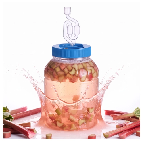 Słoik plastikowy 5L do fermentacji z wierconą pokrywą, rurką fermentacyjną i korkiem