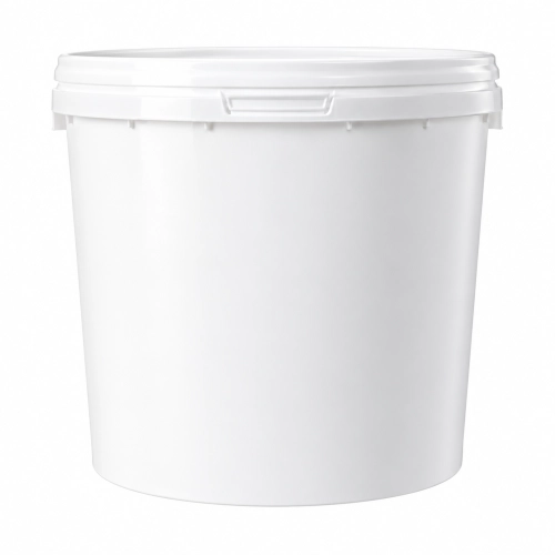 Wiadro plastikowe 5 l z pokrywką, białe, atest spożywczy