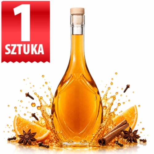 Butelka szklana ozdobna na nalewki Icona 500 ml korek grzybek