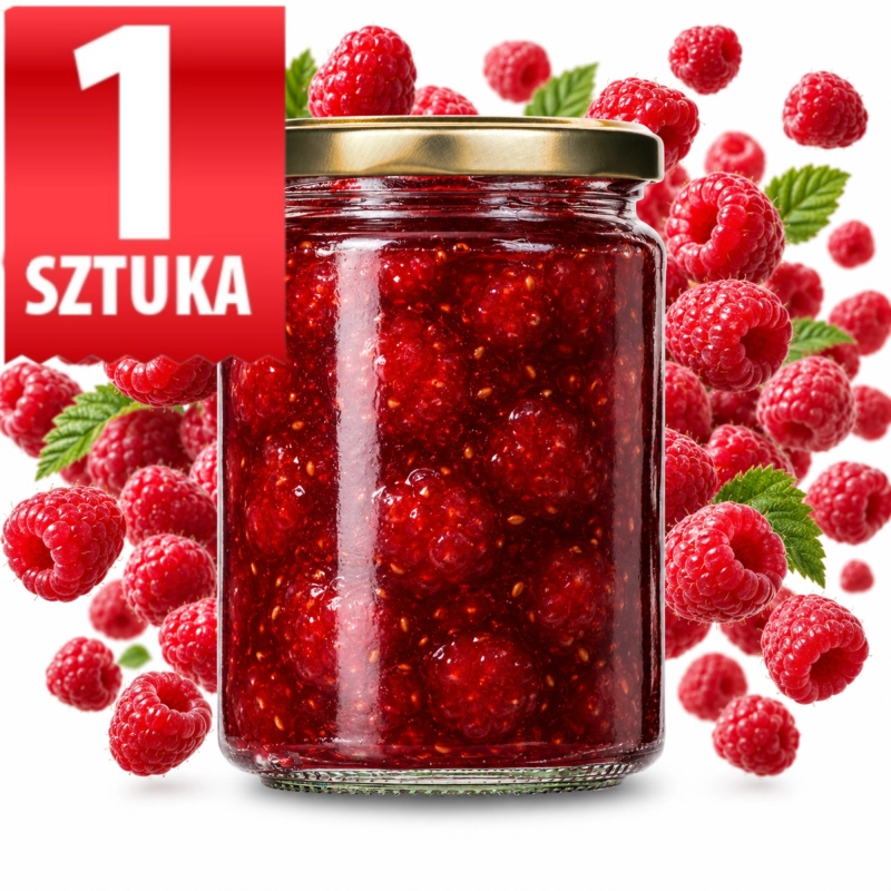 Słoik szklany Simple 540 ml z zakrętką fi 82 wypełniony czerwonymi owocami w zalewie, wariant 1 sztuka