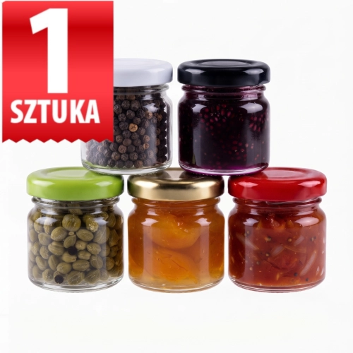 Miniaturowy słoik szklany Regalo 40 ml na przyprawy i dżem, wieczko fi 43 — 1 szt.