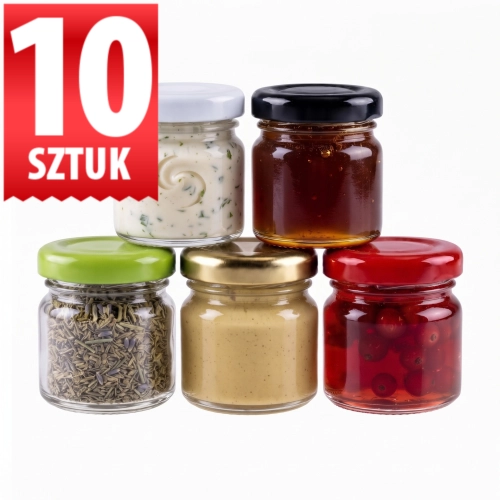 Słoiczki szklane Regalo 40 ml na przyprawy, miód i dżem twist-off fi 43 — 10 szt
