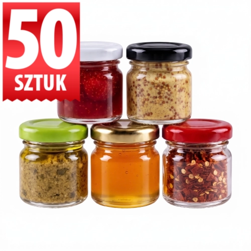Słoiczki szklane Regalo 40 ml na miód, przyprawy, świeczki twist-off fi 43 — 50 szt
