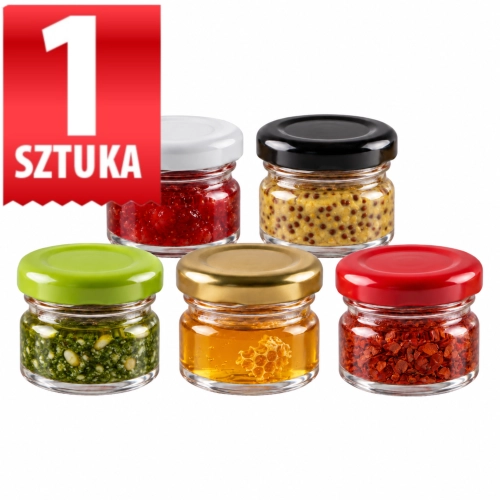 Słoiczek szklany Regalo 30 ml na ślub i komunię fi 43 z wieczkiem lub bez — 1 szt