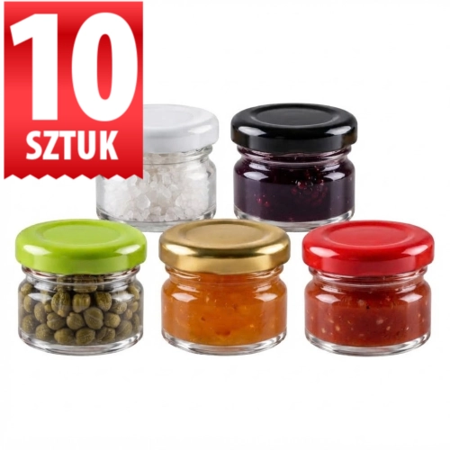 Słoiczki szklane Regalo 30 ml na miód, konfiturę i upominki twist-off fi 43 — 10 szt