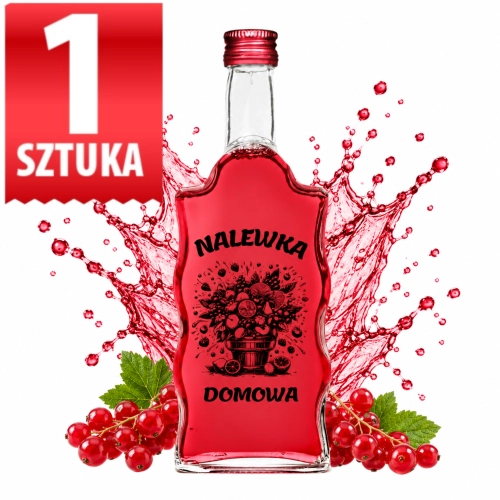 Butelka ozdobna na nalewki Warta Fala 500 ml nadruk Nalewka Domowa, fi 28  