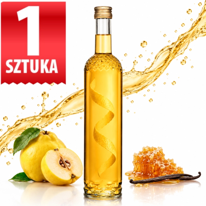 Butelka szklana Nargiz 500 ml z cytrynową nalewką wśród cytryn i przypraw, w ofercie na 1 sztukę