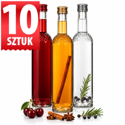 Butelki monopolowe Nargiz 500 ml ozdobne na nalewki i prezenty, zakrętka 28/18 x10  